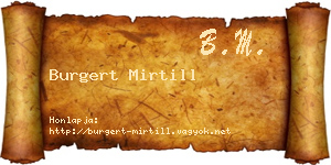Burgert Mirtill névjegykártya